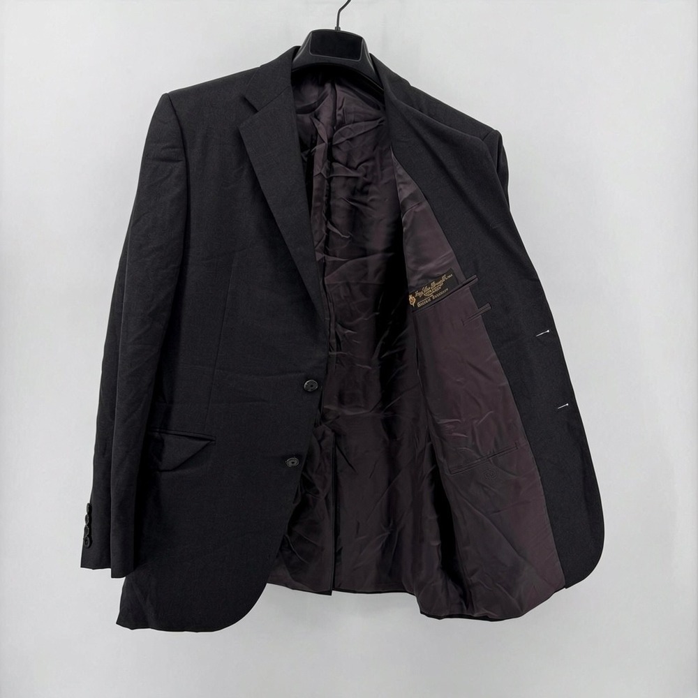 Hickey Freeman Loro Piana Super 130s Wool Blazer Black Mens Sport Coat